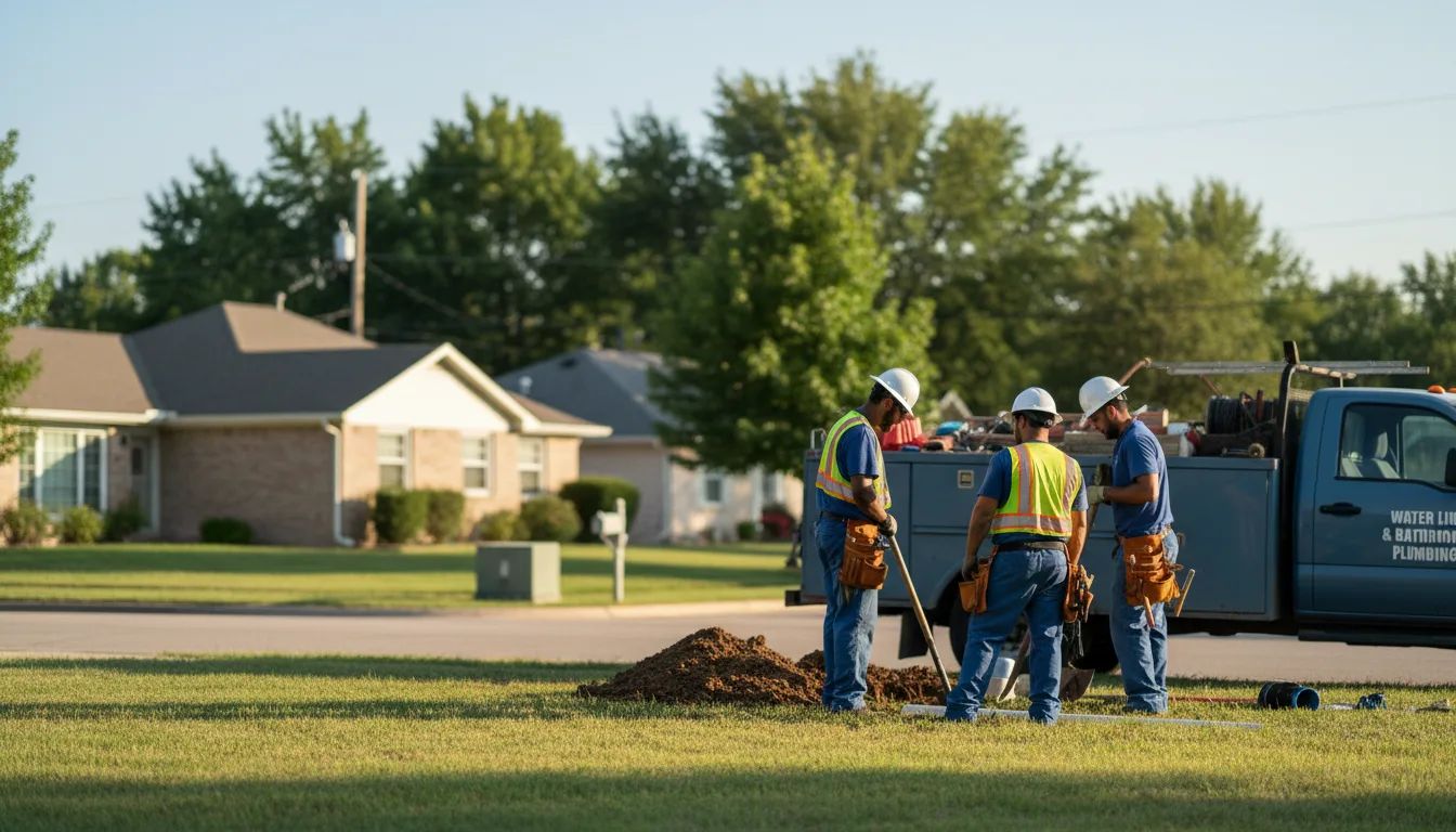 Residential water line and bathroom plumbing service in Okeene, OK